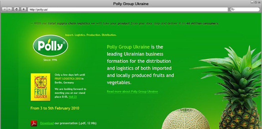Промо-страница компании «Polly Group Ukraine»