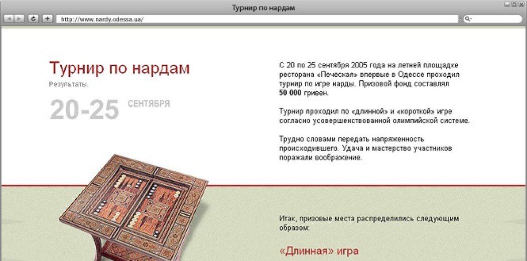 Сайт турніру з нардів