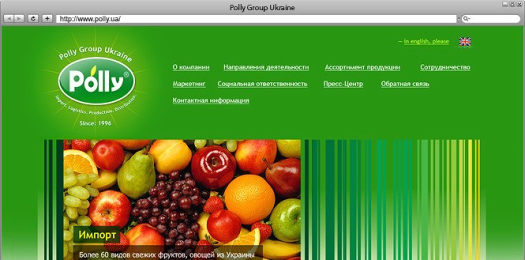 Дизайн сайту компанії «Polly Group Ukraine»