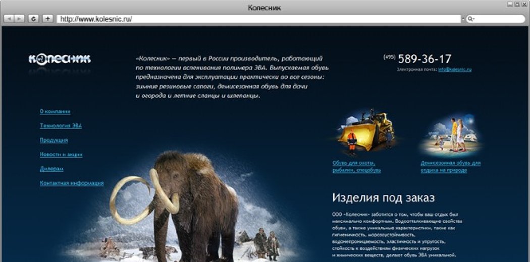 Сайт підприємства «Колесник»