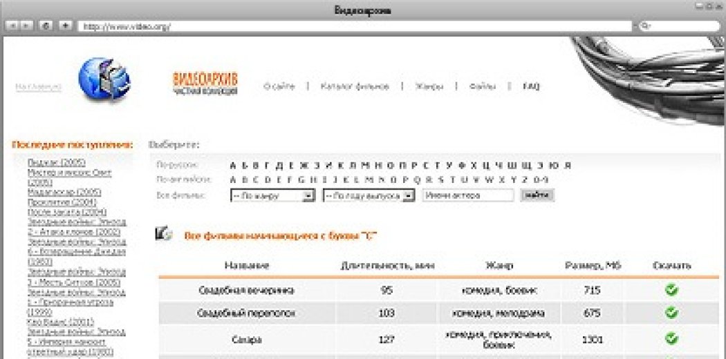 Дизайн сайту «Відеоархів, приватна колекція»