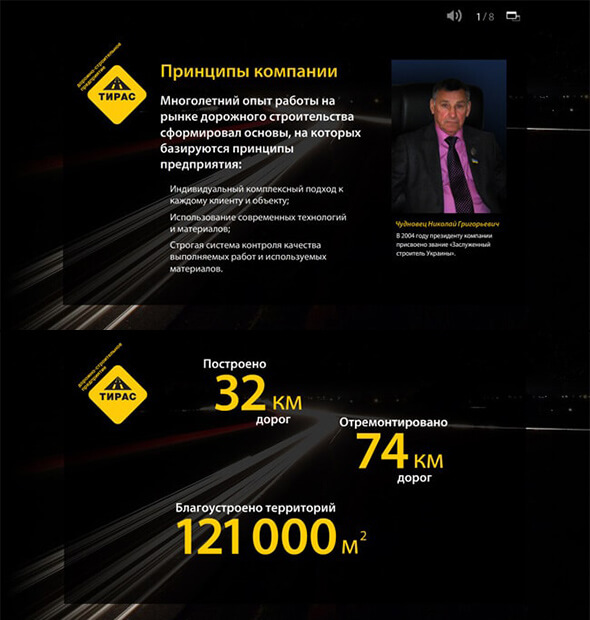 Flash-презентация компании «Тирас»